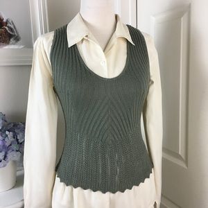 Vintage Knitted Olive Vest Top
